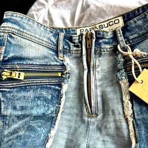 Parasuco Jeans - distressed unique, high rise jeans NWT